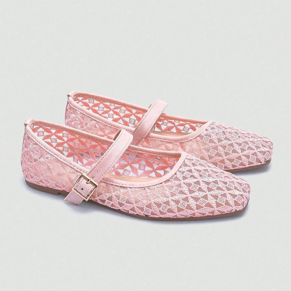 Pink Party Women's Square Toe Slip-On Flat - Picture 3 of 8